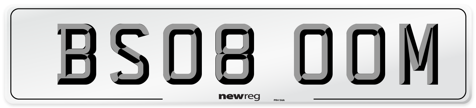 BS08 OOM Number Plate from New Reg